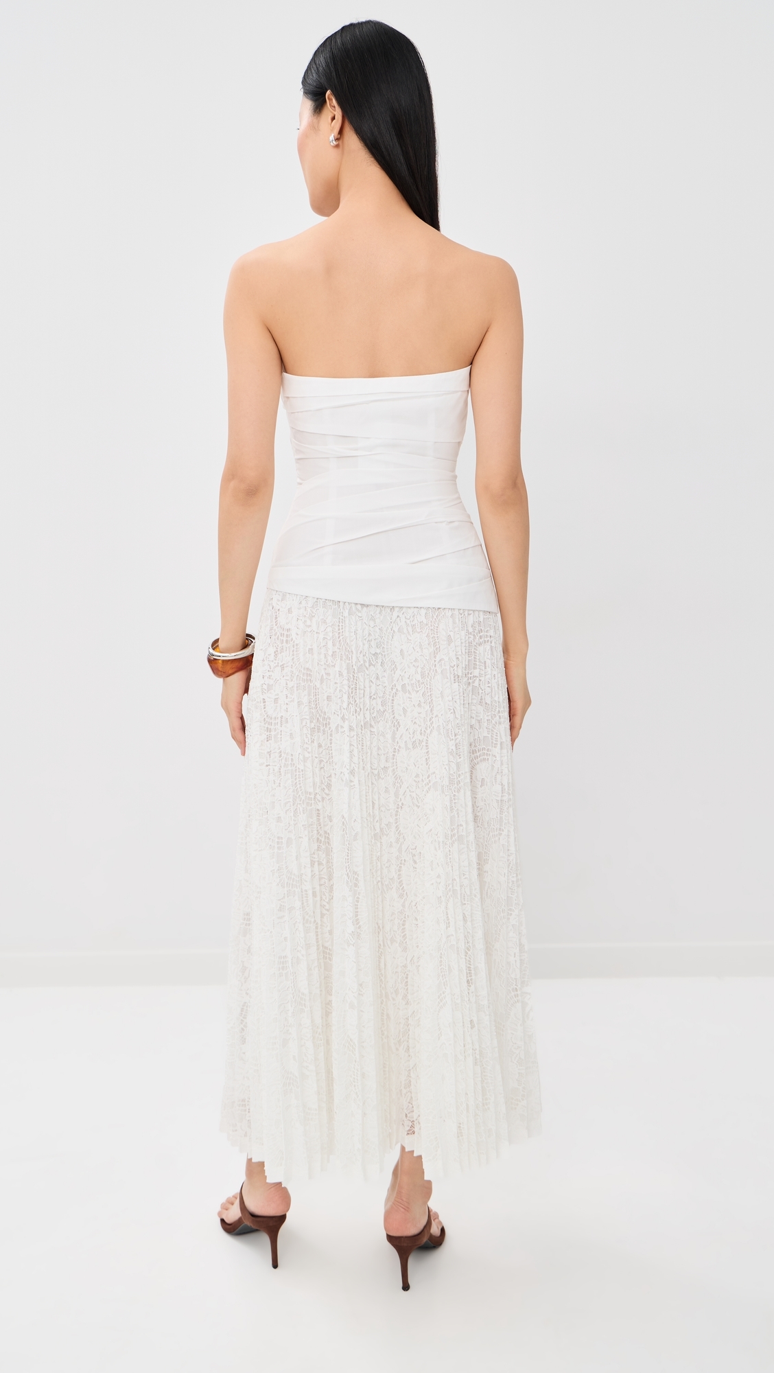 Annalise Cotton Lace Midi Dress Ivory