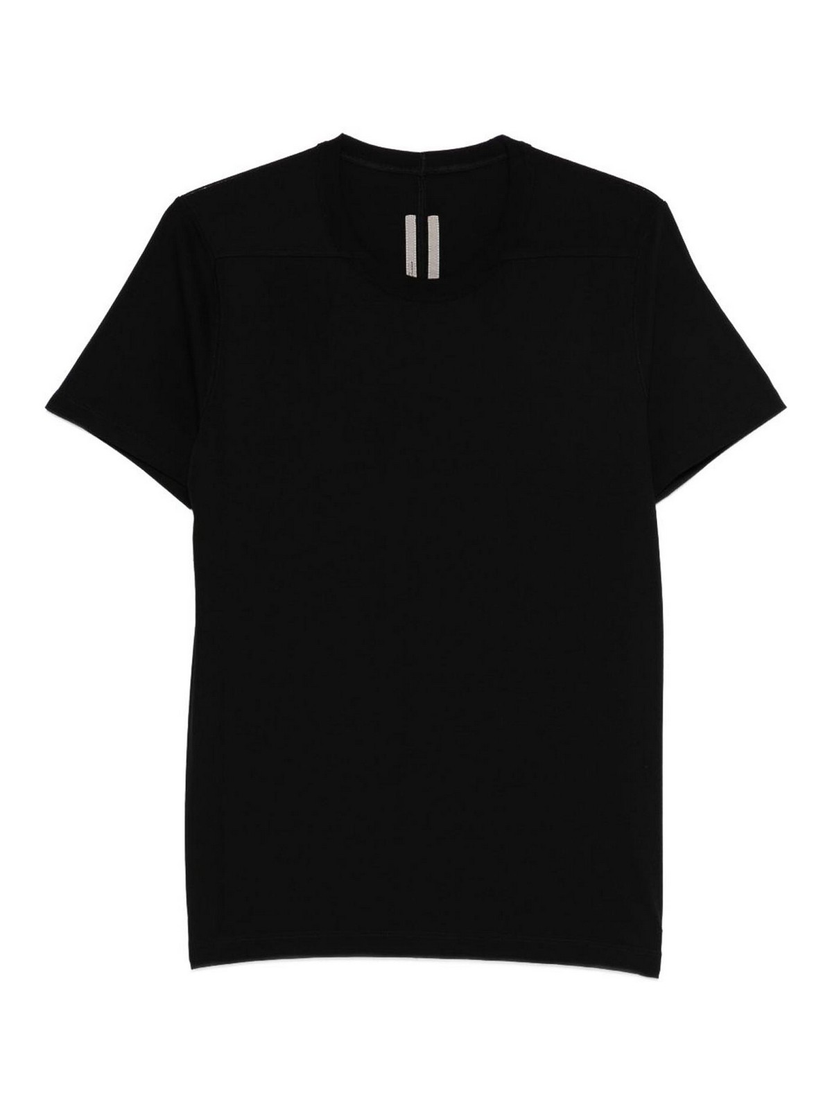 Black Crew Neck T-Shirt With Tone On Tone Stitching In Cotton Man