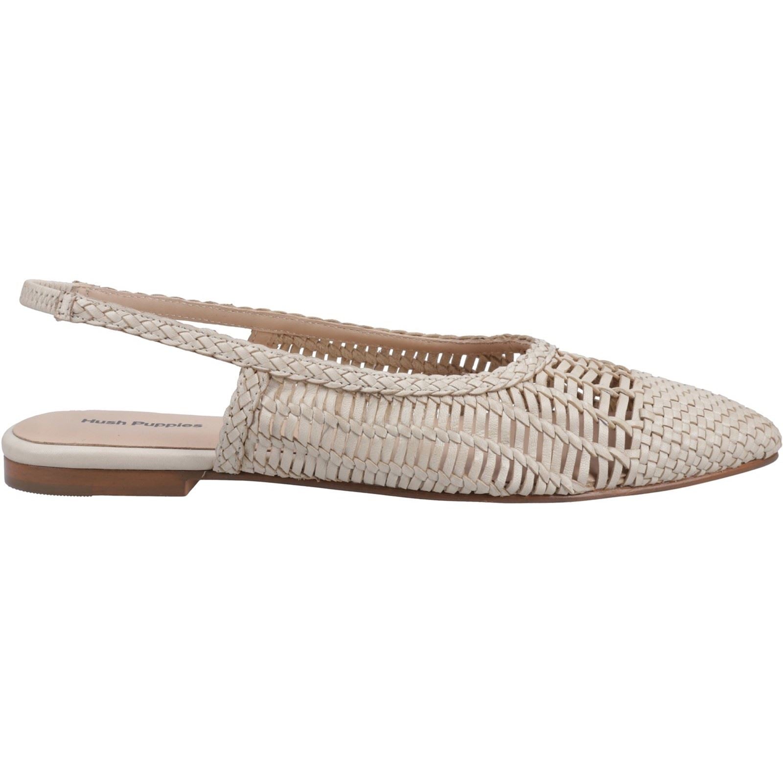 Hush Puppies Dalia Woven Leather Women's Cream Flat