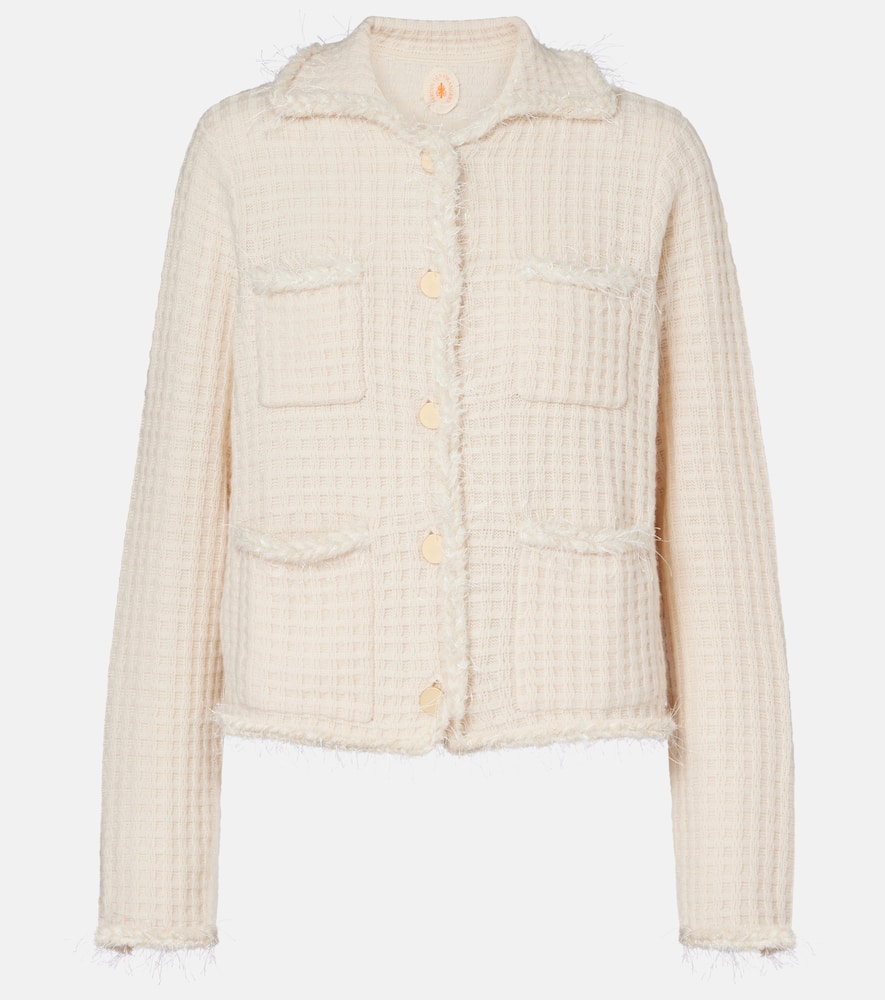 Distressed wool and cashmere cardigan