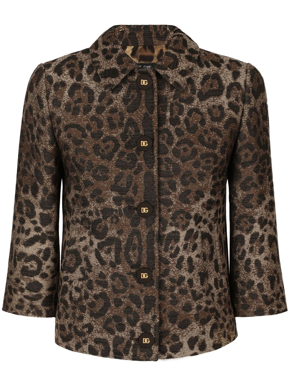 Dolce & Gabbana レオパード ジャケット - ブラウン