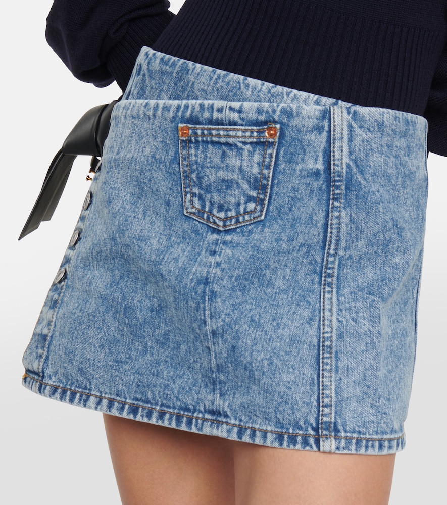 Denim wrap skirt