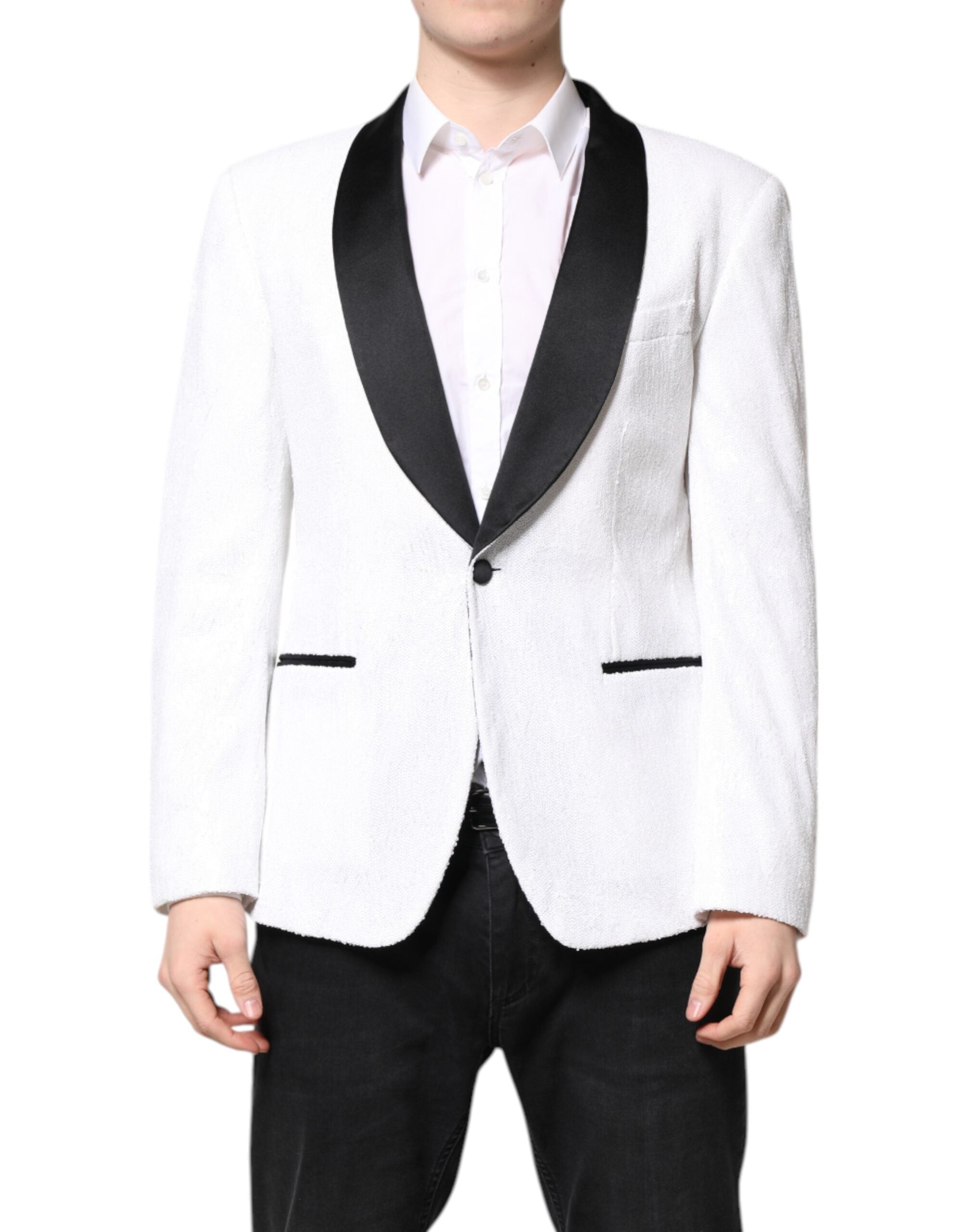 Nylon Tuxedo Blazer — White