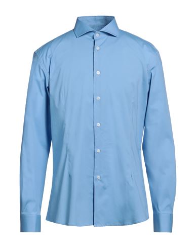 Man Shirt Light blue Size 17 ½ Cotton, Elastane