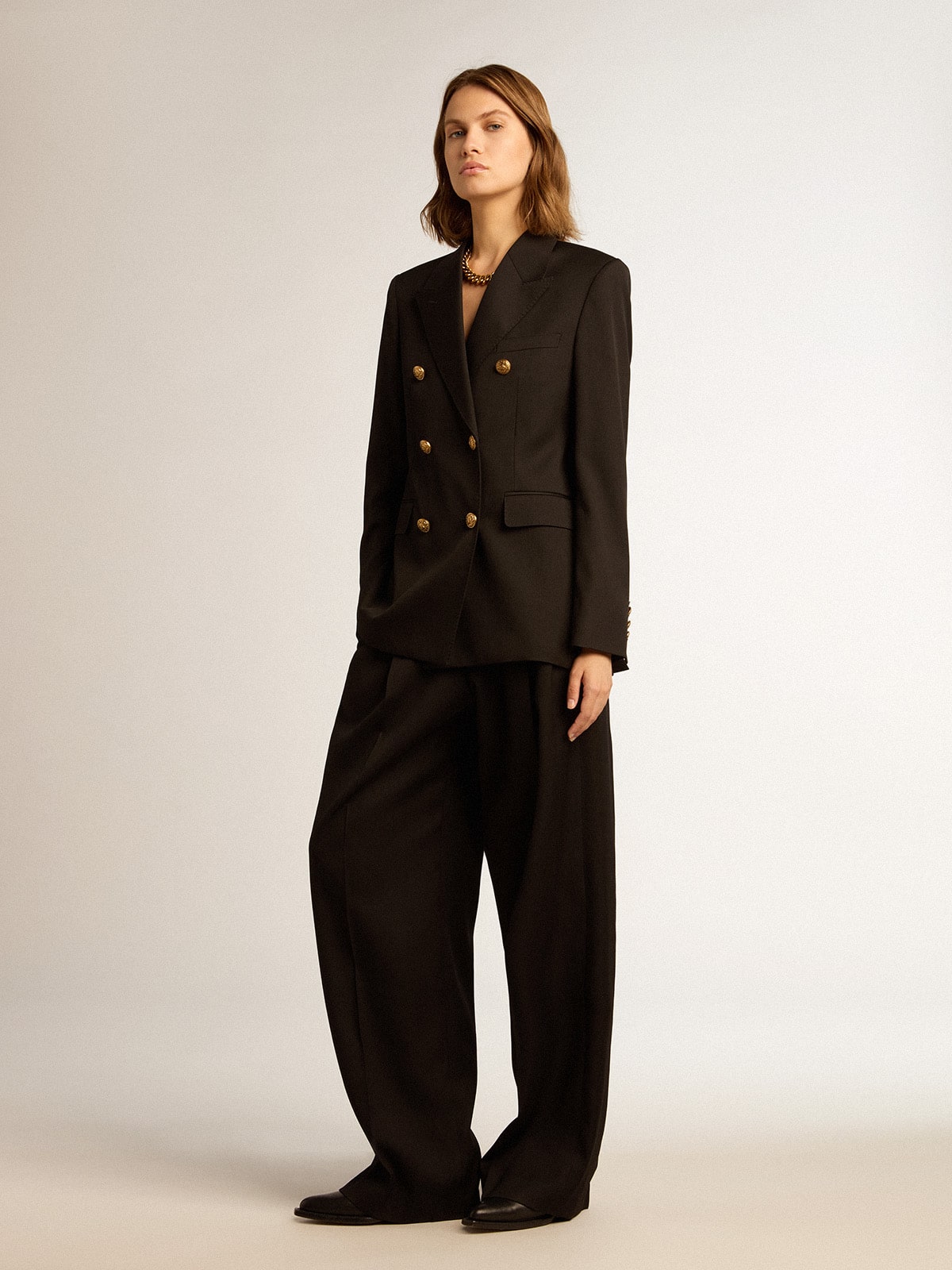 Golden Goose - Women’s Black Wool Gabardine Pants, Woman