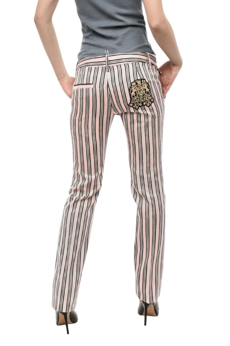 Pink Straight Stripes Pants