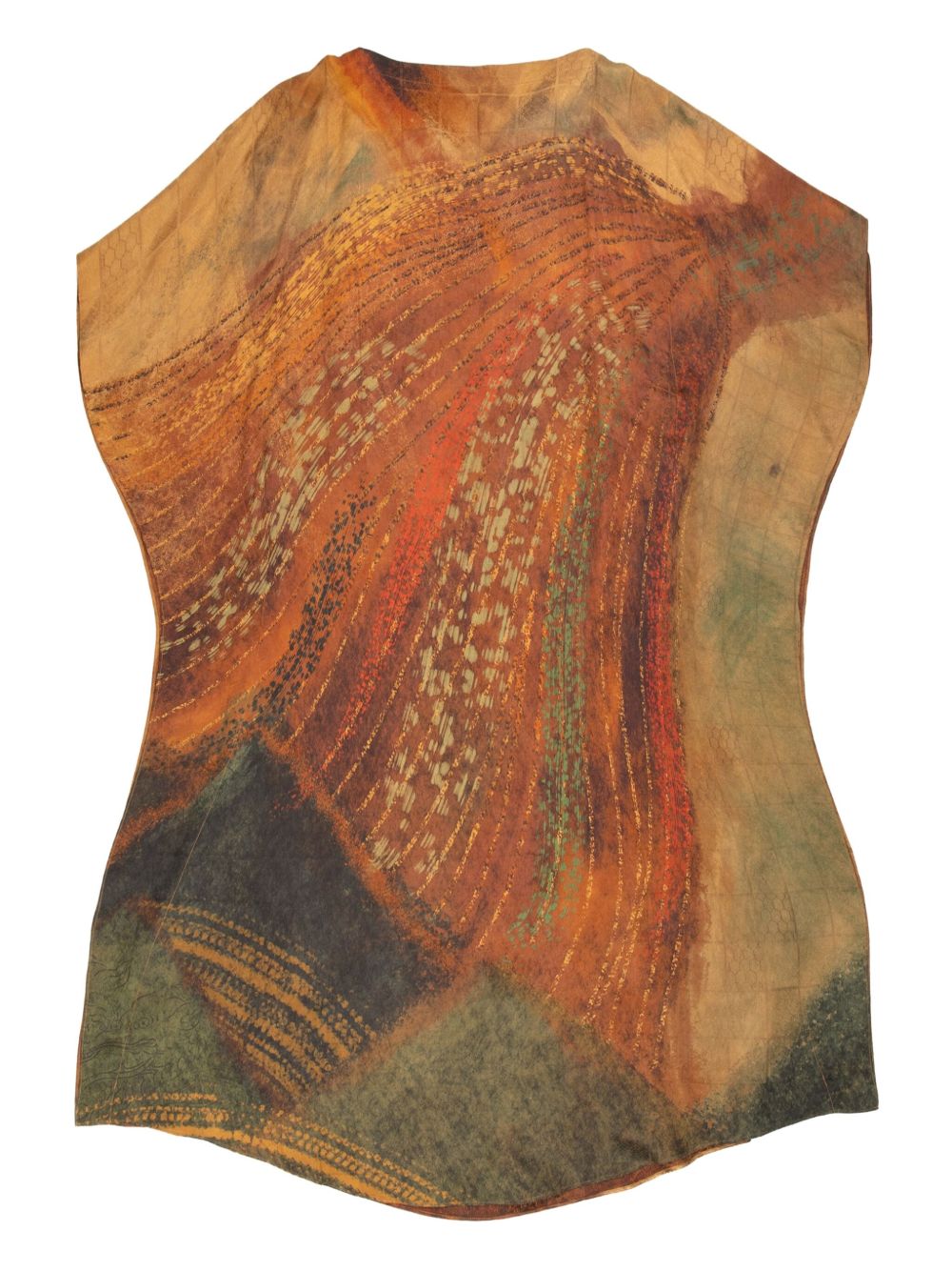 YANGKEHAN graphic-print mini dress - Orange