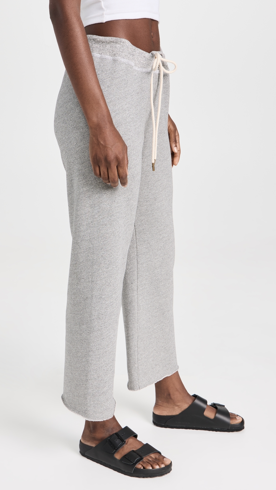 The Wide Leg Cropped Sweatpants Varsity Grey
