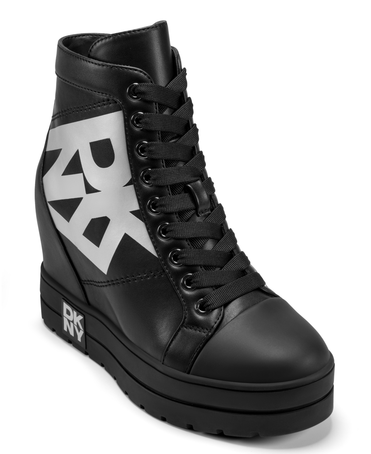 Women's Clary Wedge Sneakers - Black/ Silver