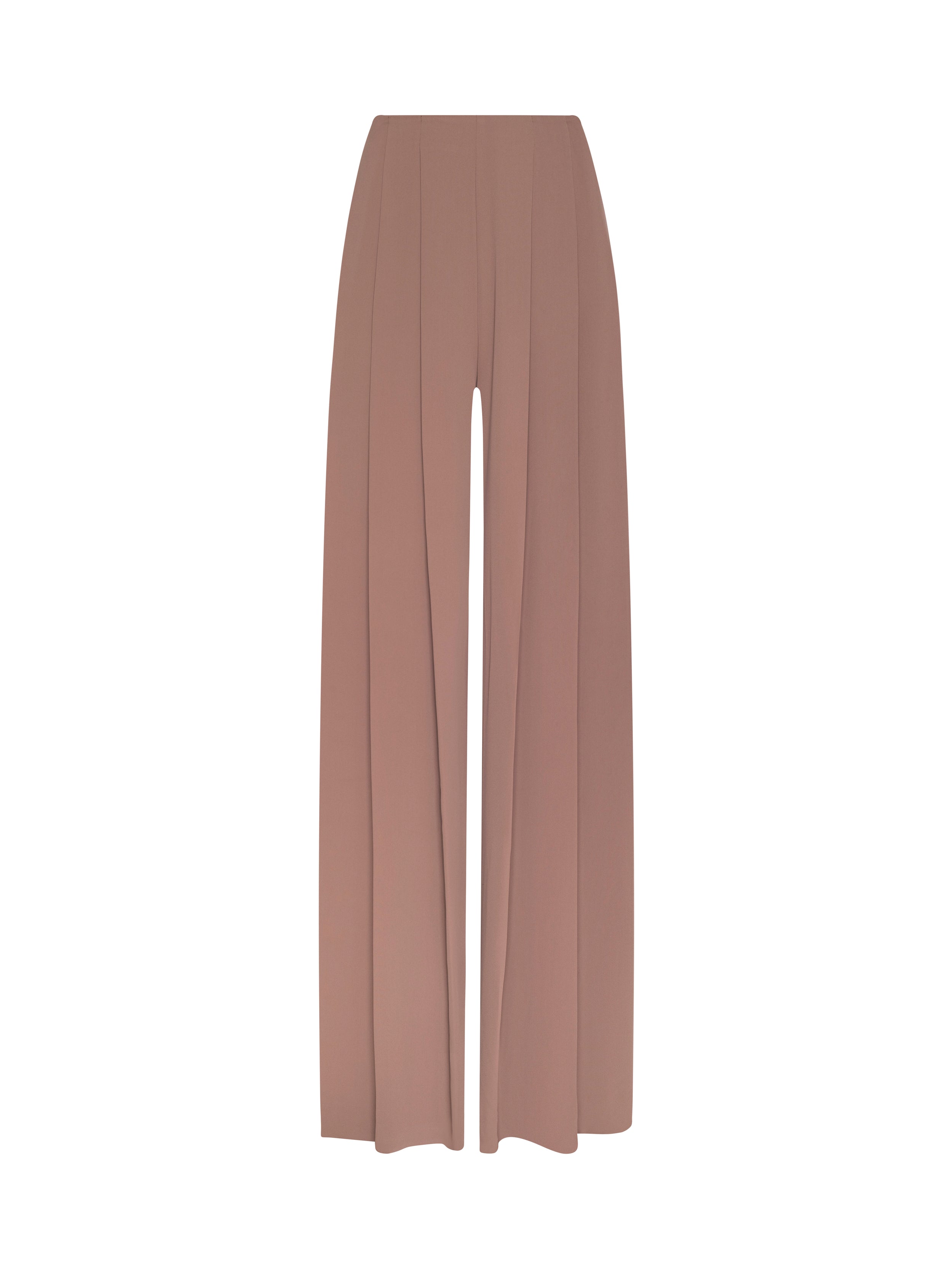 Nova Pleated Wide-Leg Pants In Light Mink