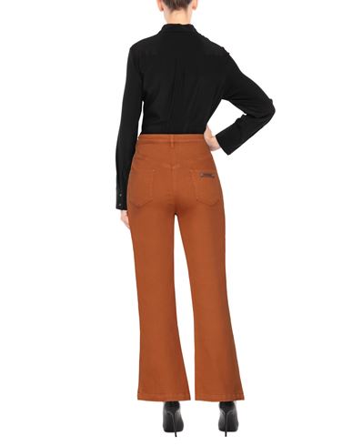 Woman Jeans Brown Size 6 Cotton, Elastane