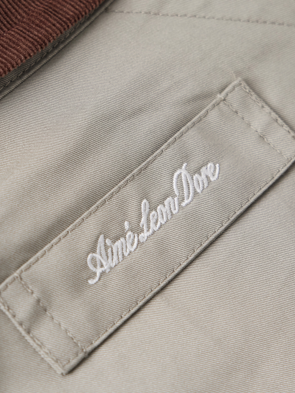Corduroy-trimmed Embroidered Cotton-twill Jacket - Gray