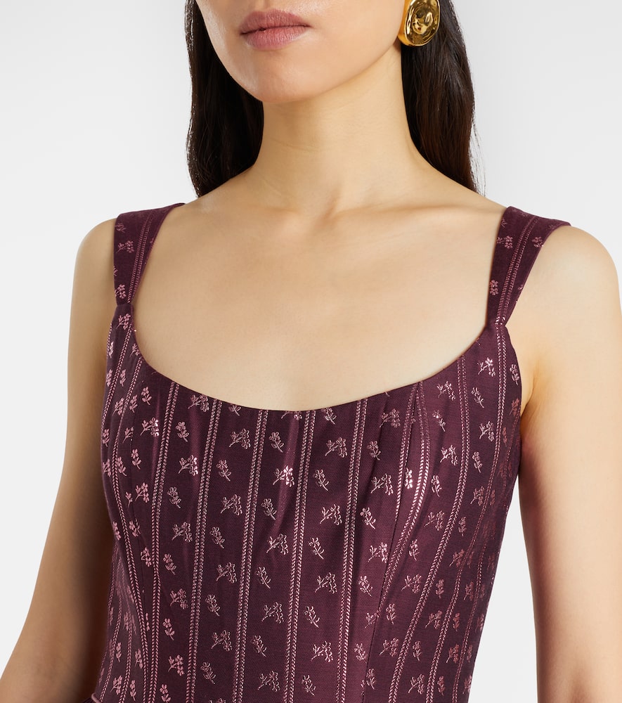 Apple bow-detail bustier dress