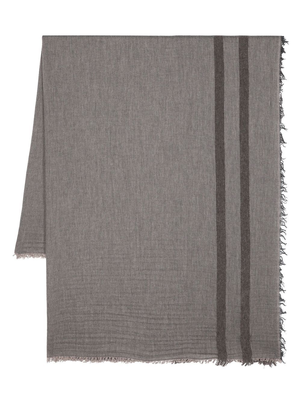 Stripe-print knit scarf - Brown