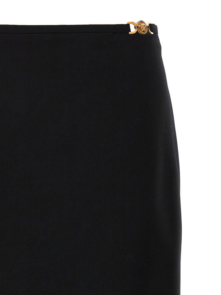 -Midi Skirt Gonne Nero-Donna