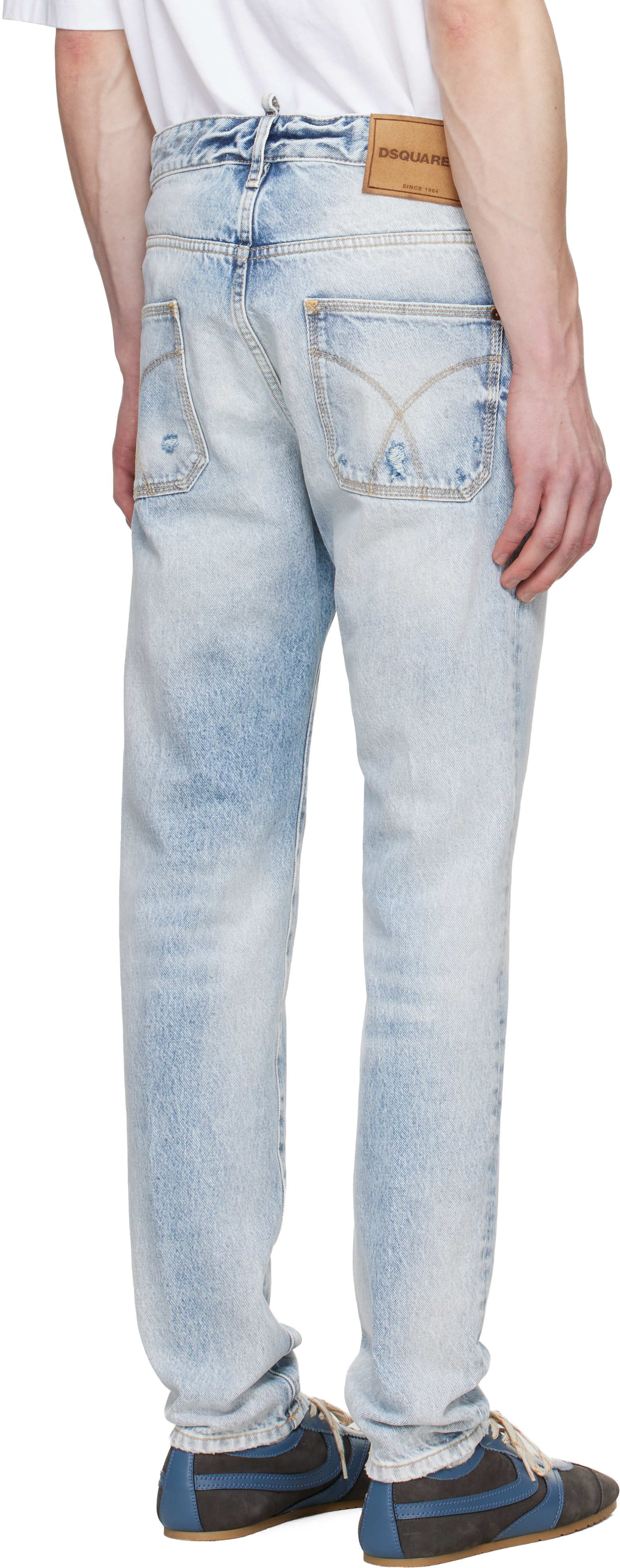 Blue Light Diagonale Wash Teddy Jeans