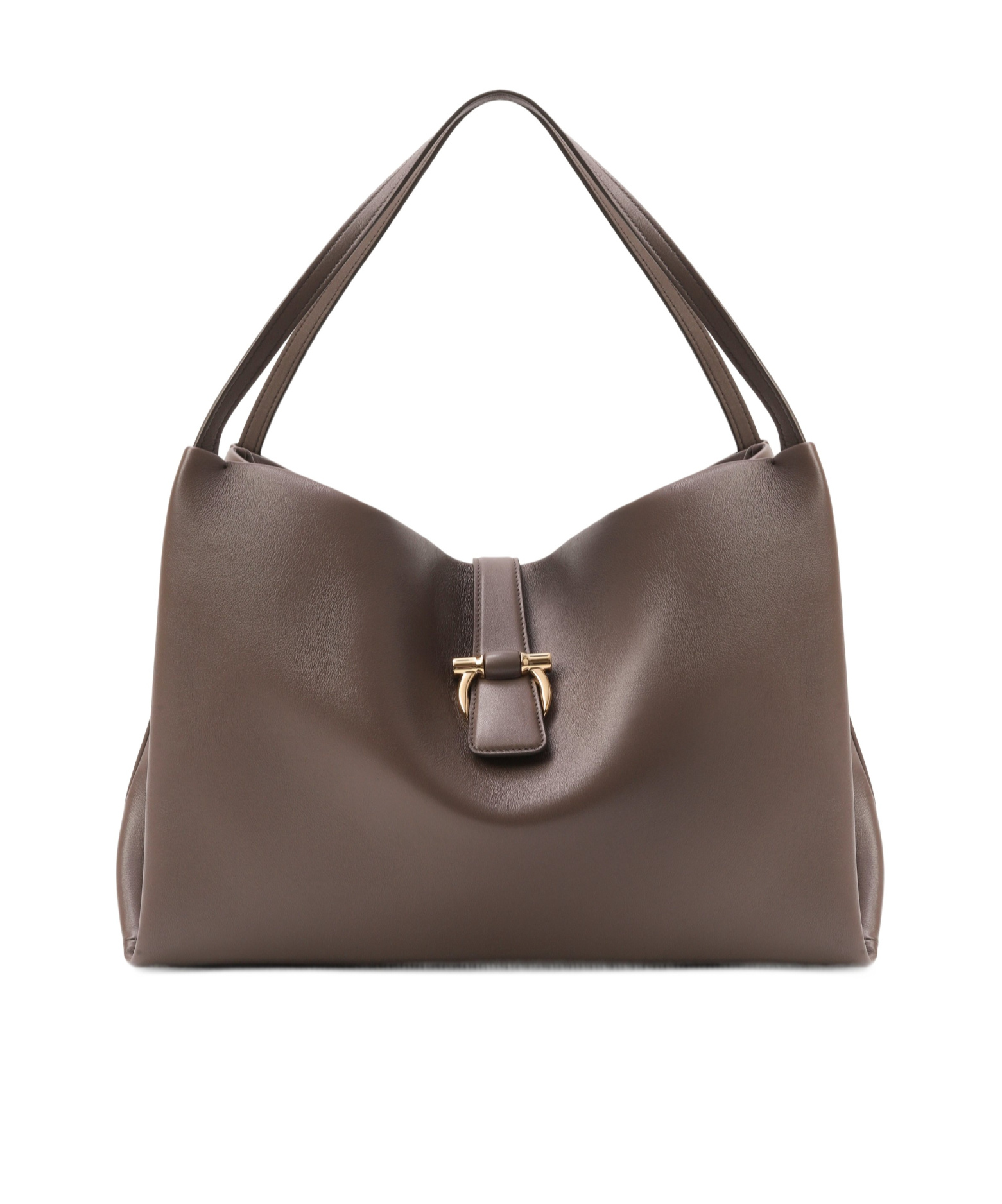 Buckle leather satchel