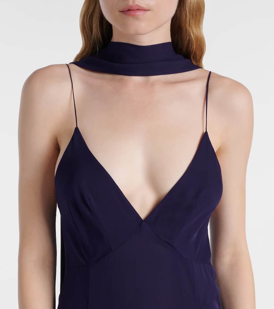 Candita scarf-detail silk midi dress