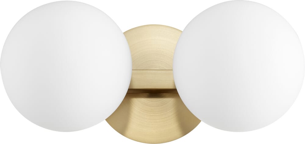 Quorum Transitional 2-Light 6" Bathroom Vanity Light in Aged Bra