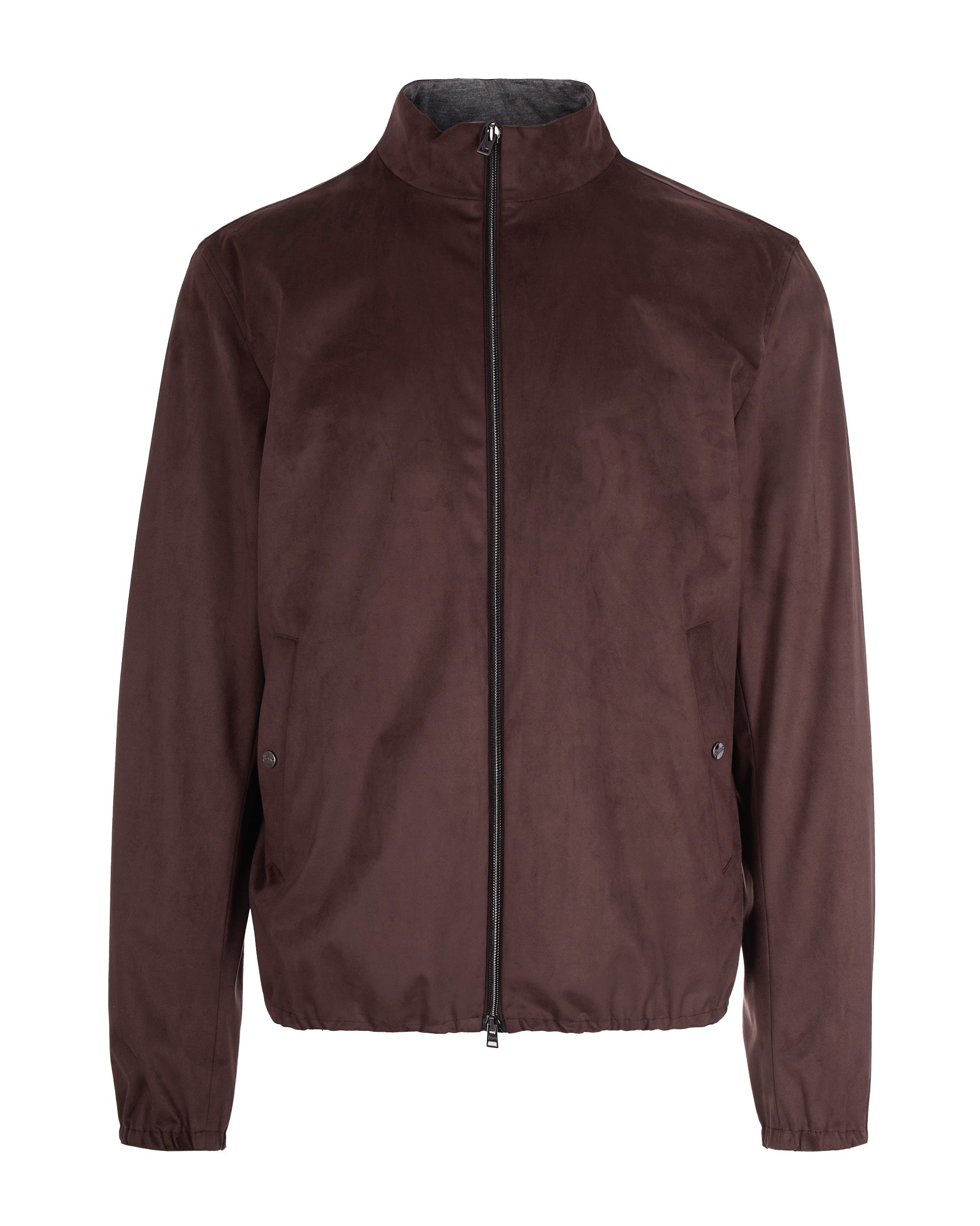 Suede-Effect Jacket — Brown