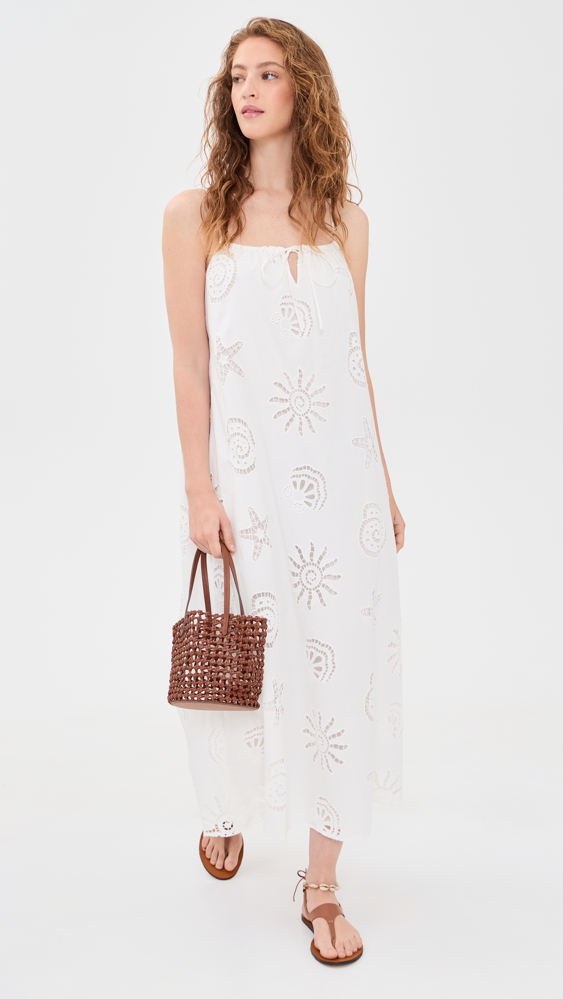 O. p.t Genevieve Cotton Dress Seashell Eyelet