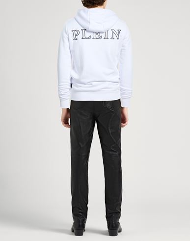 Man Sweatshirt White Size L Cotton, Polyester