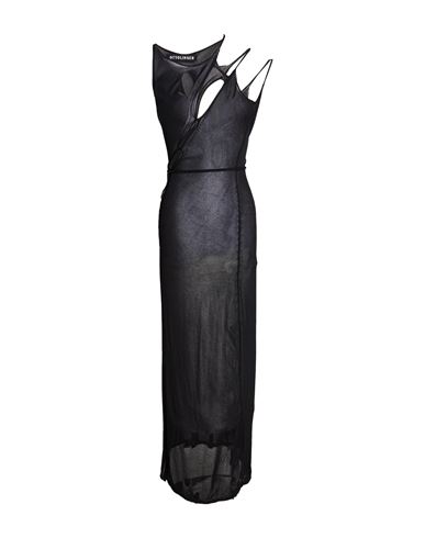 Woman Maxi dress Black Size L Viscose, Polyester