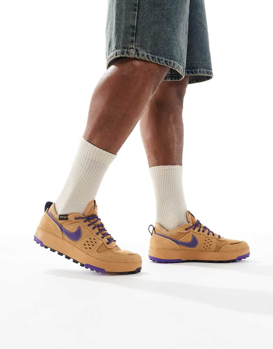 C1ty PRM trainers in beige and purple
