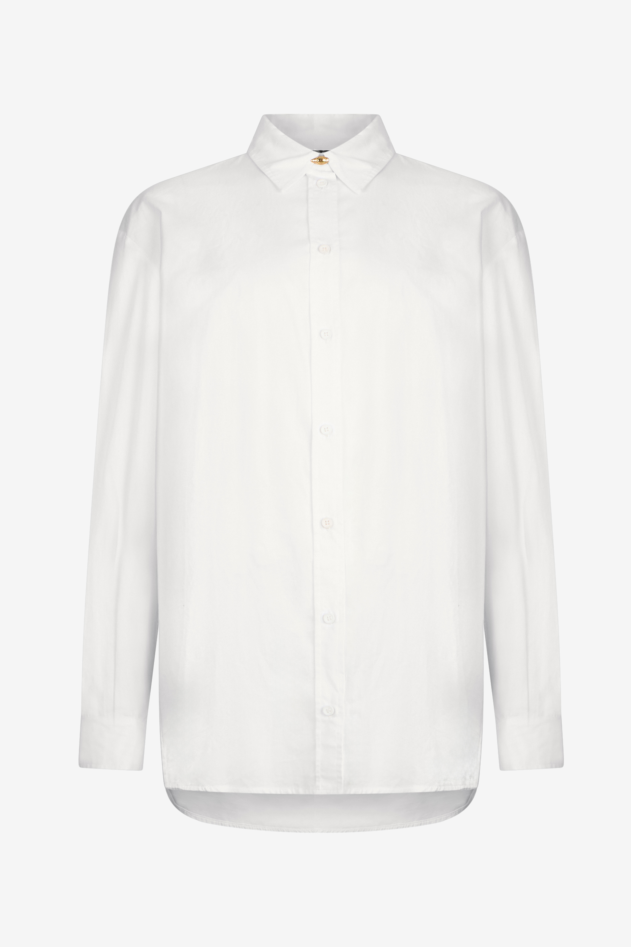 White Shirt With Gold Button