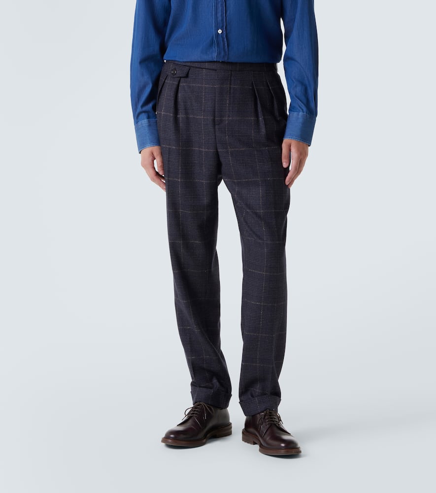 Checked cashmere and wool suit