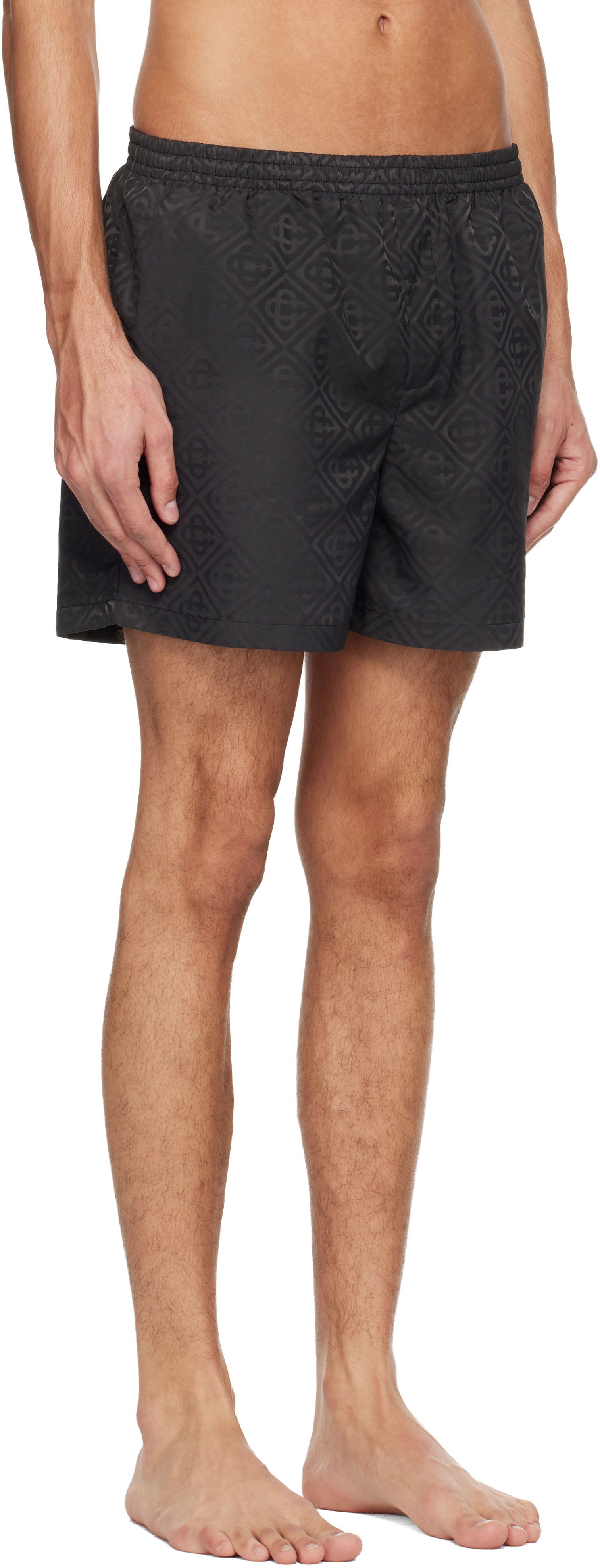 Black Jacquard Swim Shorts
