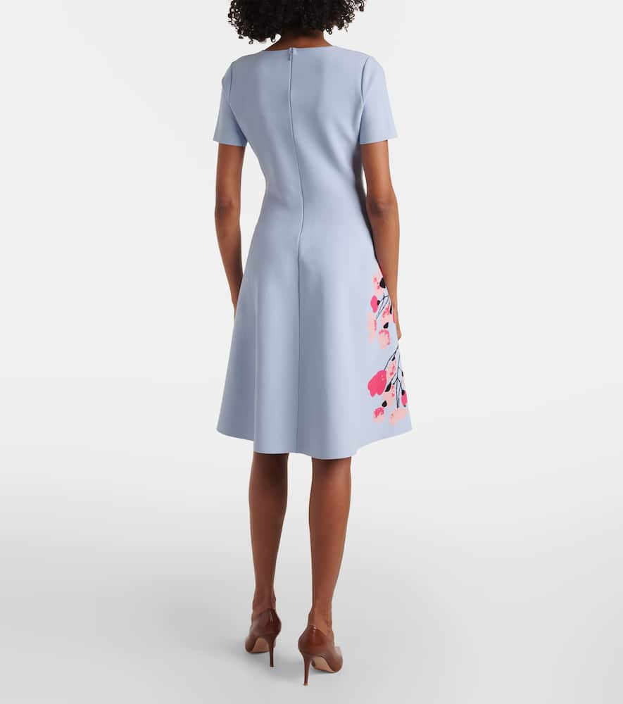 Floral jacquard midi dress