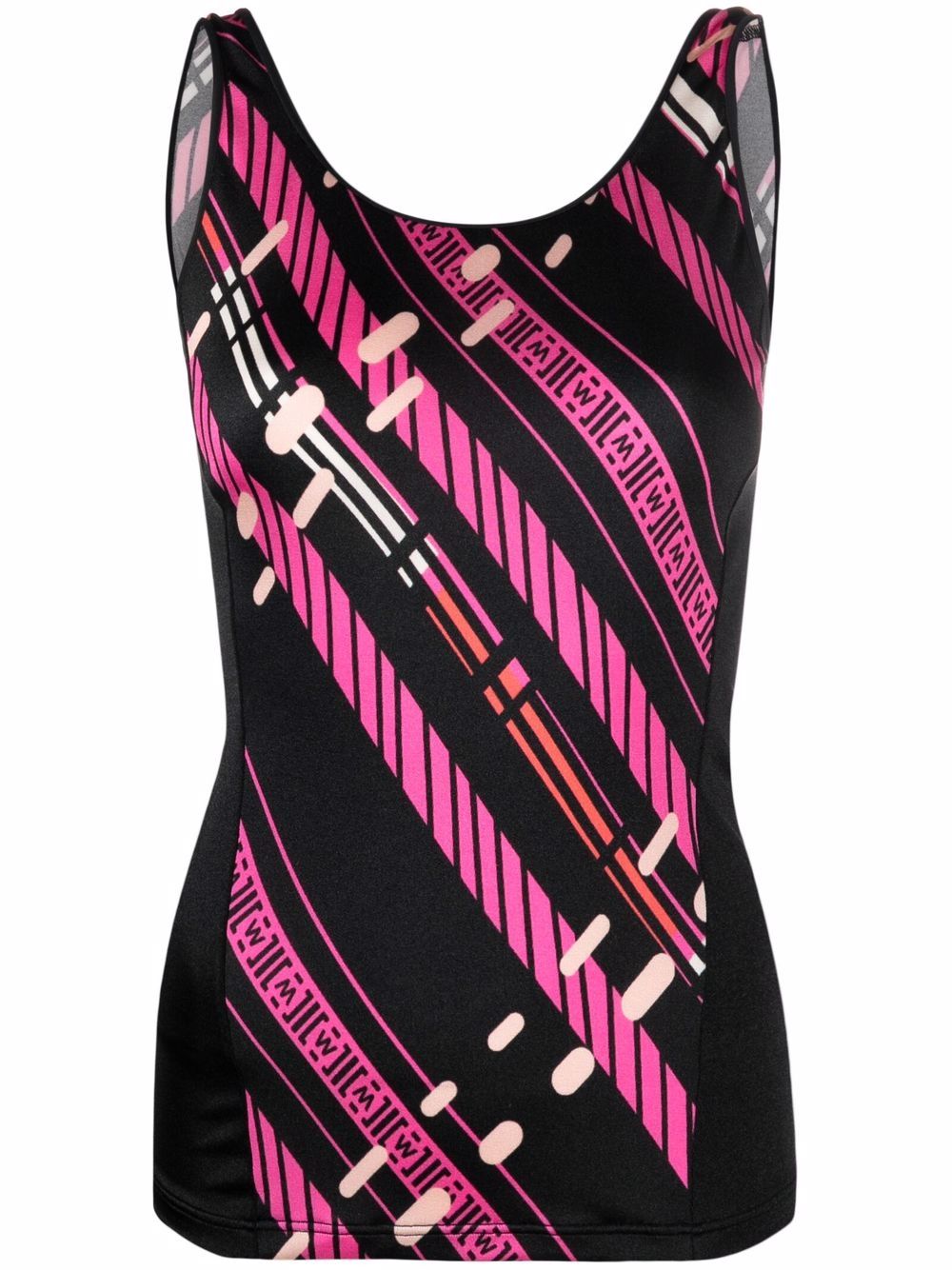 Hanna stripe-print tank top - Black