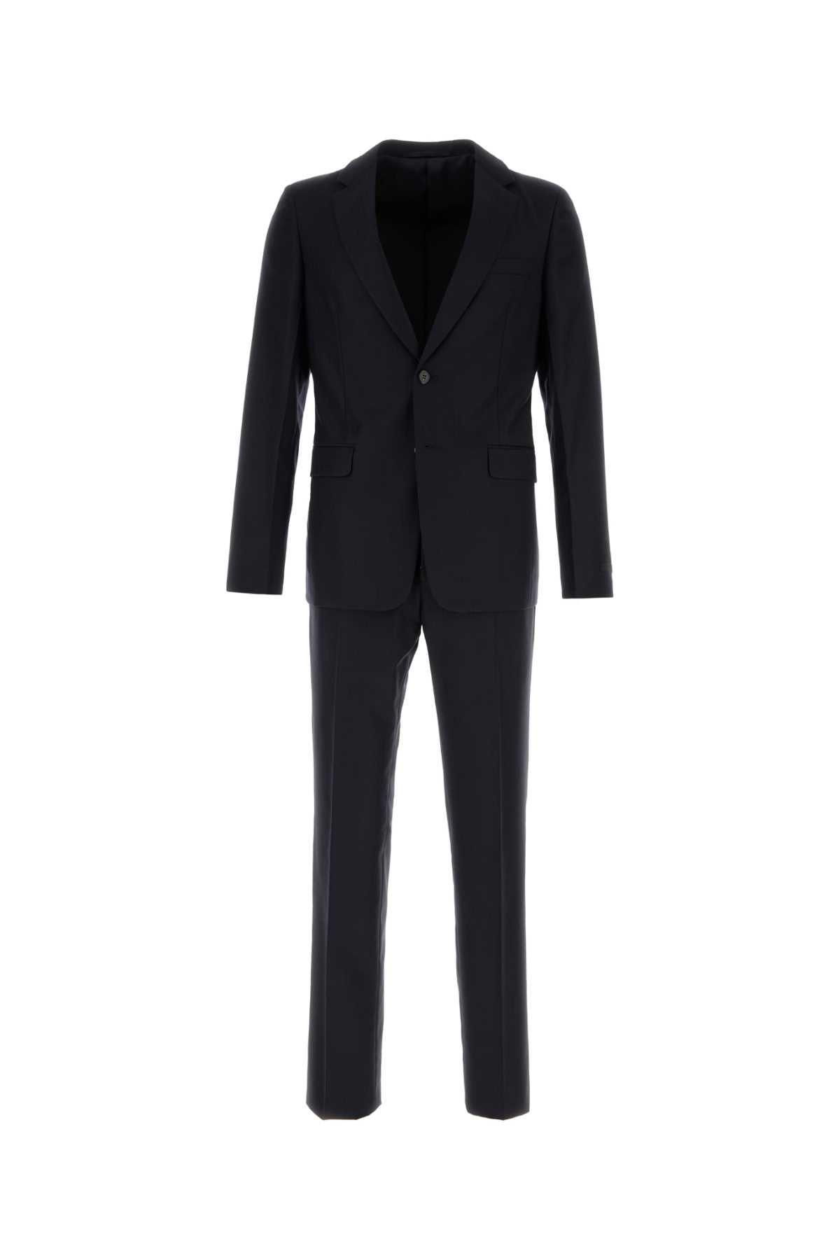 Wool Blend Pant Suit — Blue