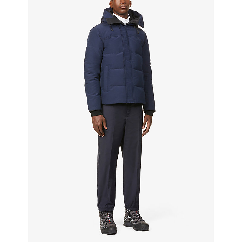 Mens Atlantic Navy Macmillan Funnel-neck Twill-down Parka Jacket