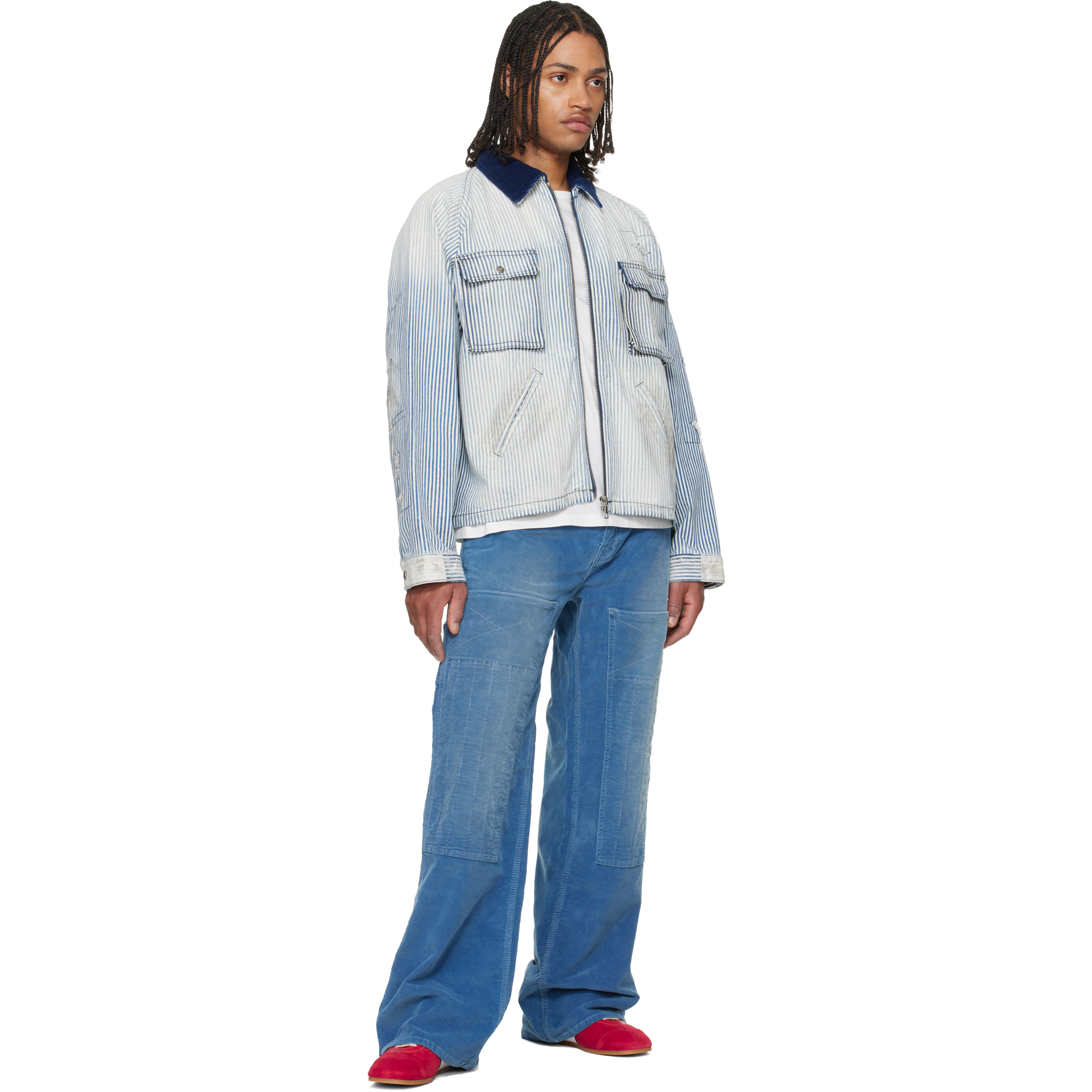 Blue Eli Corduroy Painter Trousers