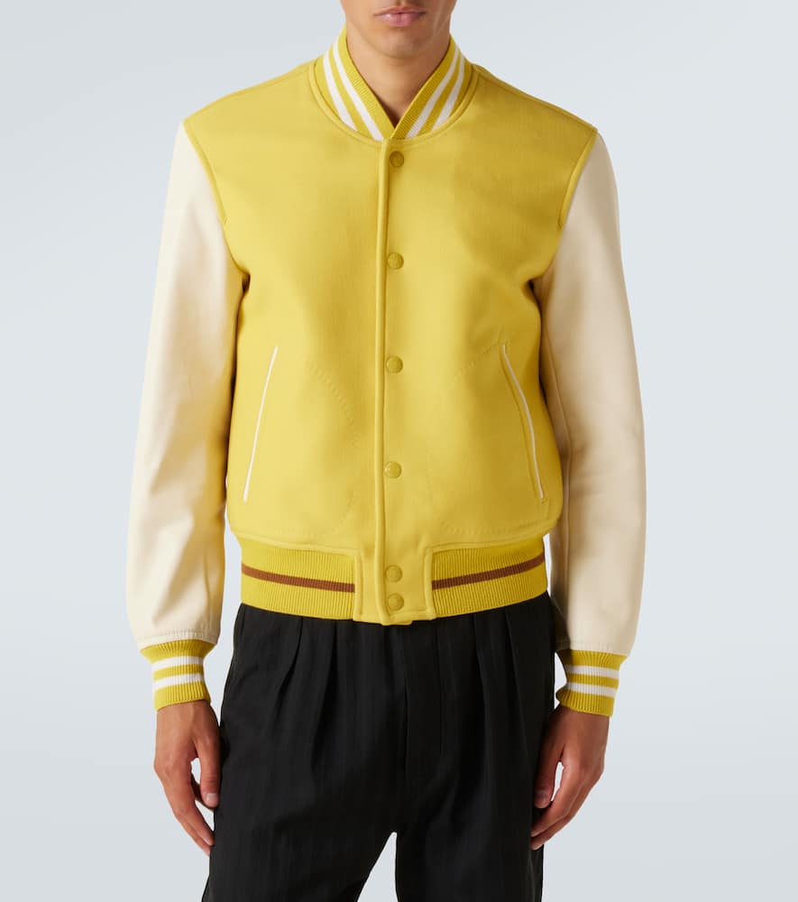 Wool and leather varsity jacket