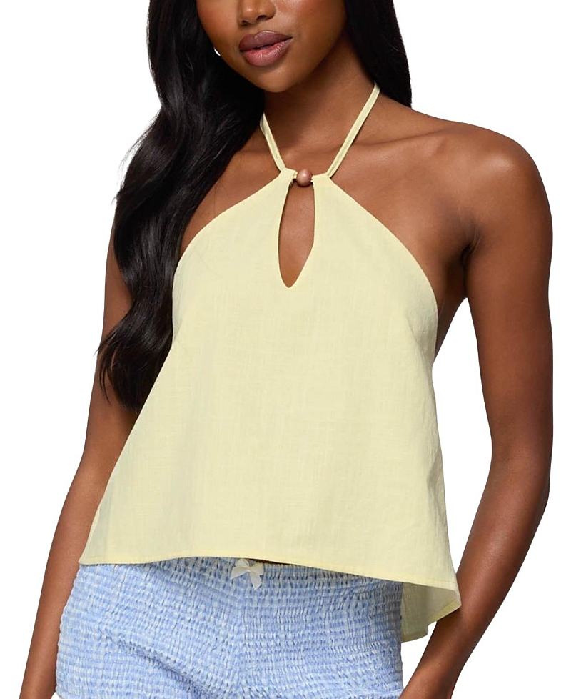 Oliviana Linen Look Halter Top
