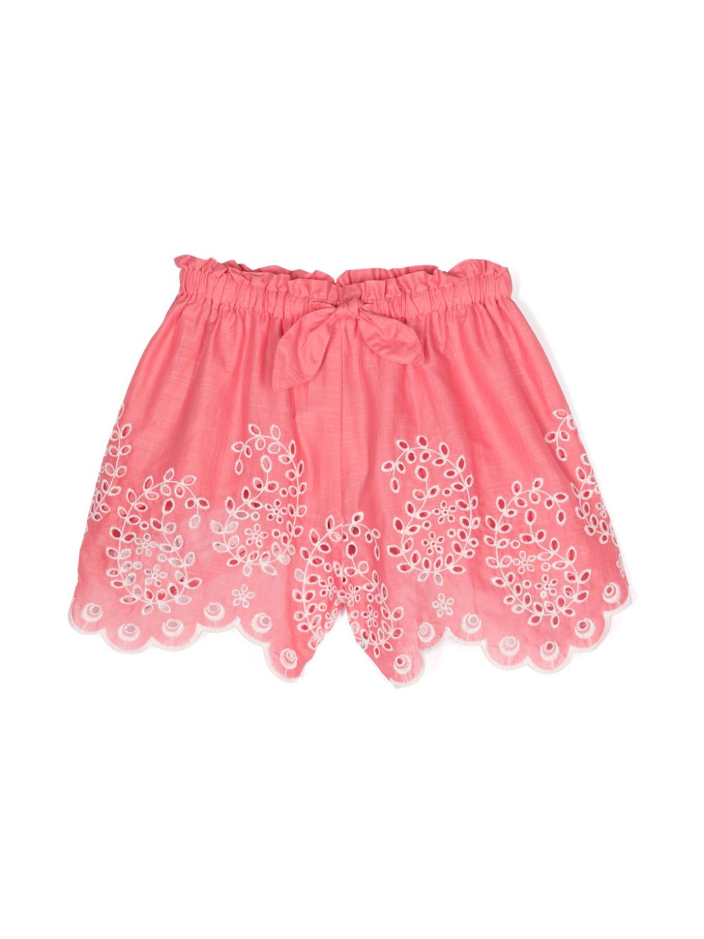 Broderie anglaise shorts - CORAL PINK