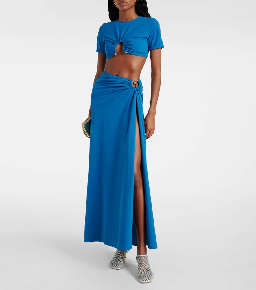 Orbit ruched maxi skirt