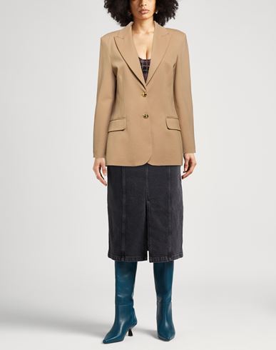 Woman Blazer Camel Size 2 Viscose, Polyamide, Elastane