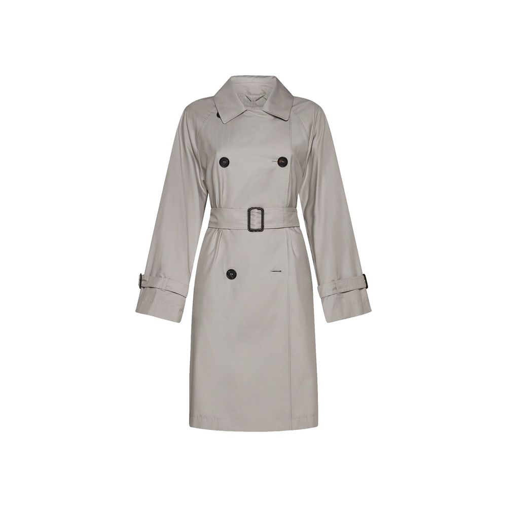Double-Breasted Cotton Coat — Beige
