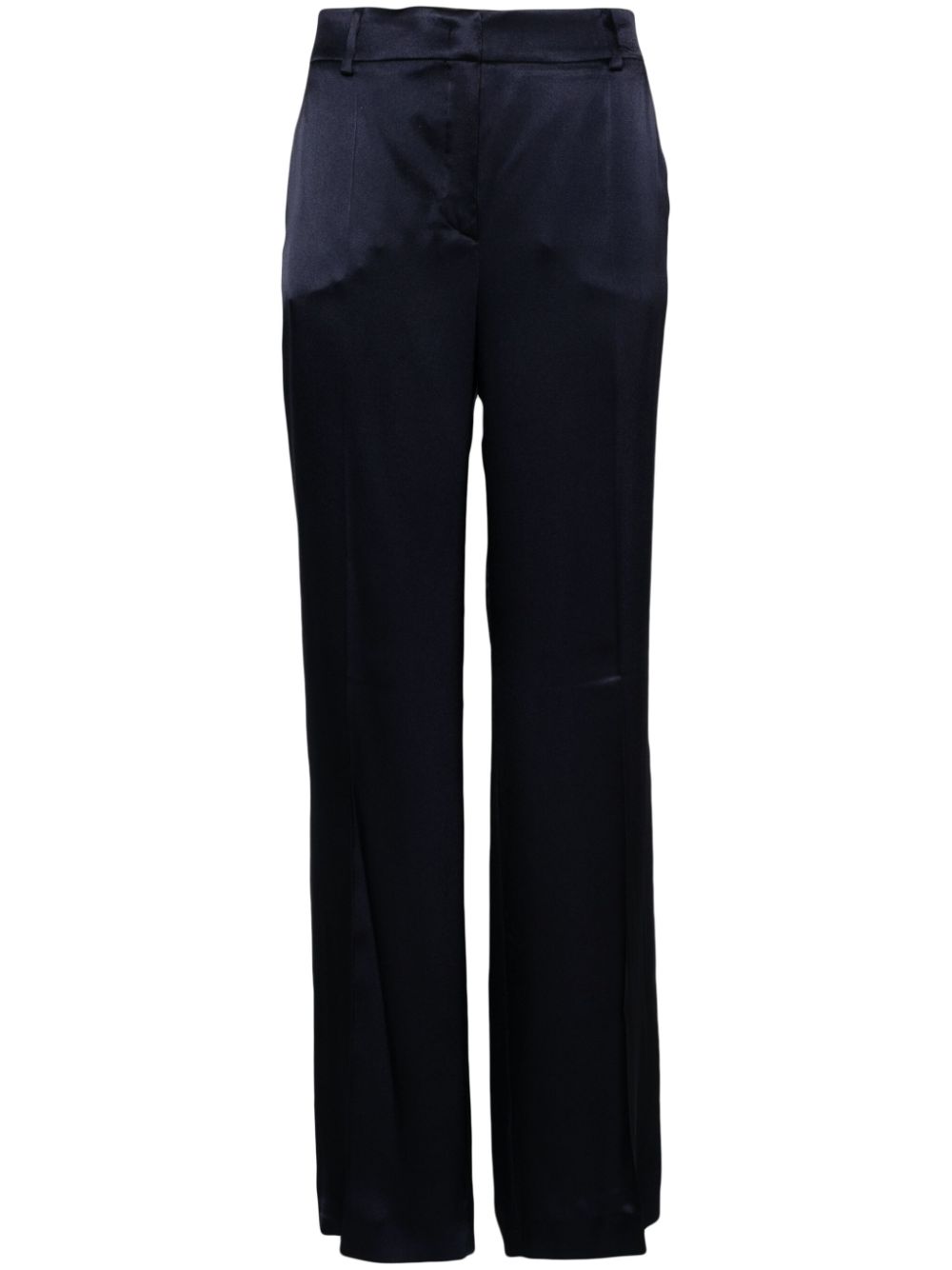 Straight-leg satin trousers - Brown