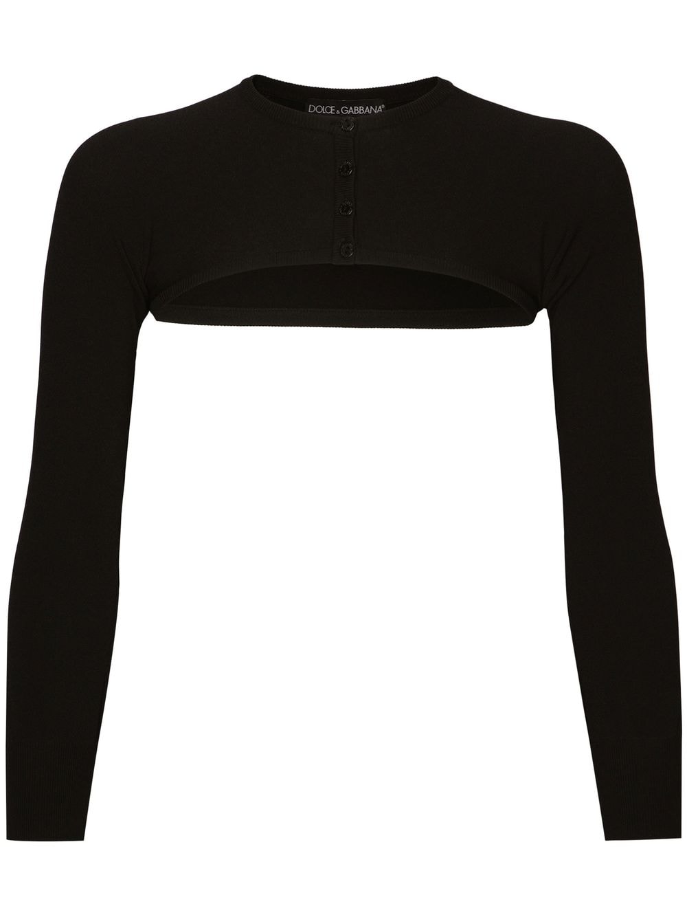 Cropped button-fastening cardigan