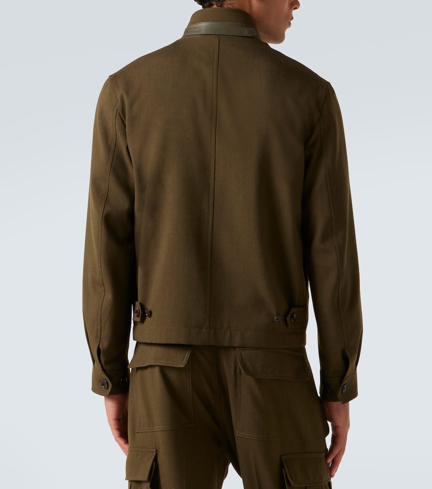 Wool, cashmere, and silk blouson jacket