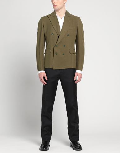 Man Blazer Military green Size 38 Viscose, Linen