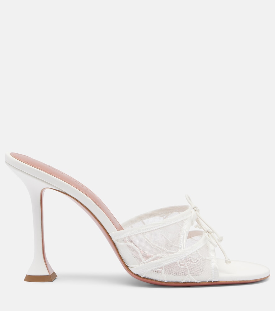 Eleonora bow-detail lace mules