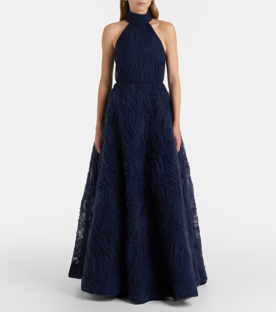 Jasmine pleated tulle gown
