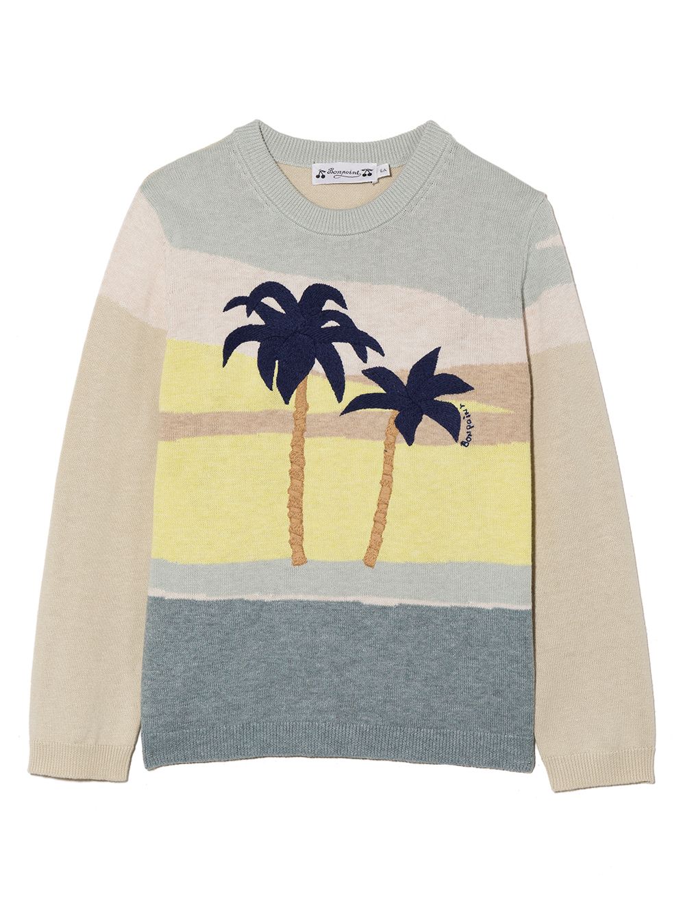 Palm tree print sweater - Blue
