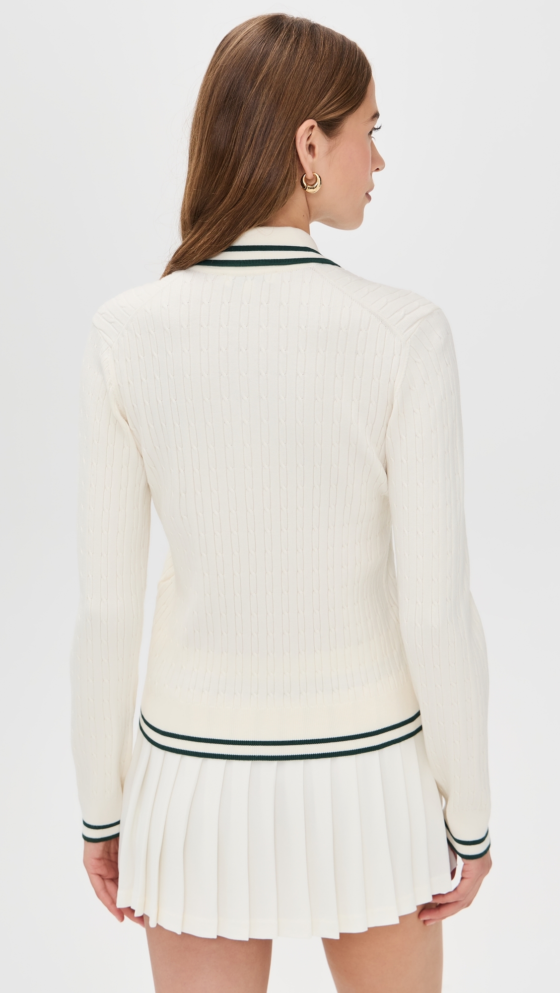 SRC Mini Cable Long Sleeve Polo Ecru/Forest